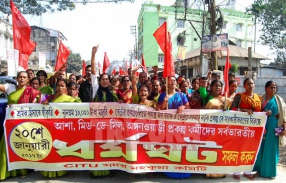 Left front backed union held strike 